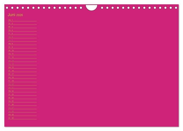 Produktbild: Bastel-Geburtstagskalender pink / Geburtstagskalender (Wandkalender 2026 DIN A4 quer), CALVENDO Monatskalender