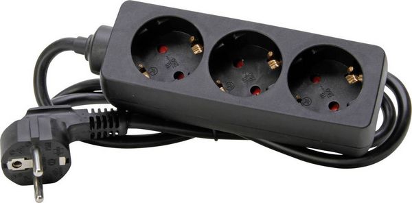 Kopp 128615005 Steckdosenleiste 3fach Schwarz (matt) Schutzkontakt 1St.