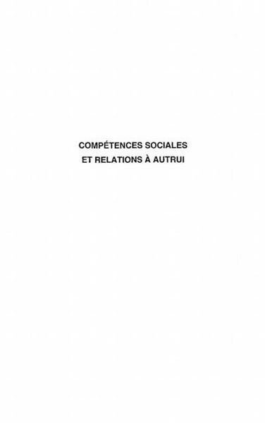Produktbild: Competences Sociales Et Relations a Autrui
