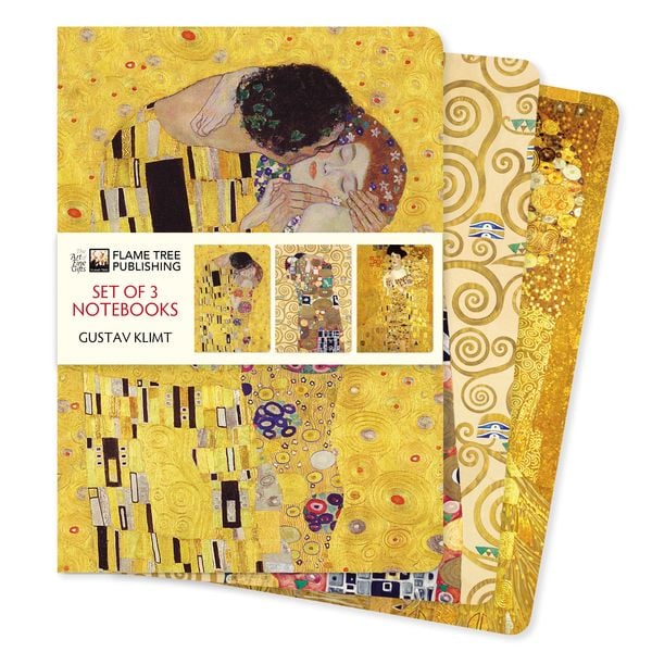 Produktbild: Dreier Set DIN-A5-Format-Notizb&uuml;cher: Gustav Klimt