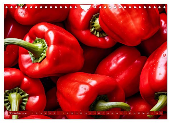 Produktbild: ROT - Gem&uuml;se und Obst - Voller Power (Wandkalender 2026 DIN A4 quer), CALVENDO Monatskalender
