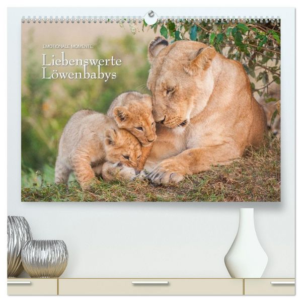 Produktbild: Emotionale Momente: Liebenswerte L&ouml;wenbabys (hochwertiger Premium Wandkalender 2026 DIN A2 quer), Kunstdruck in Hochglanz