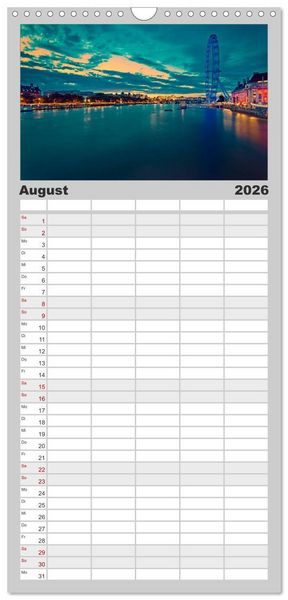 Produktbild: Familienplaner 2026 - Weltmetropole London mit 5 Spalten (Wandkalender, 21 x 45 cm) CALVENDO
