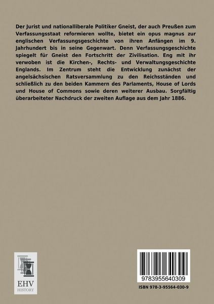 Produktbild: Das englische Parlament in tausendj&auml;hrigen Wandlungen vom 9. bis zum Ende des 19. Jahrhunderts