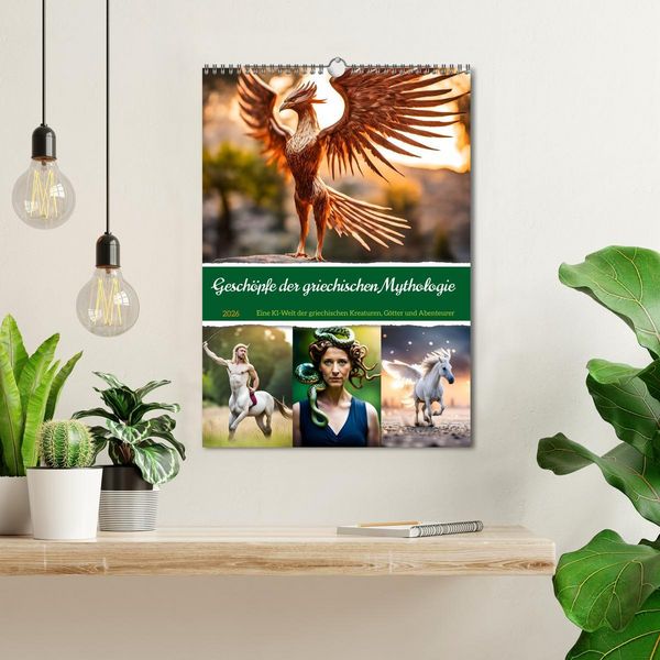 Produktbild: Gesch&ouml;pfe der griechischen Mythologie - Eine KI-Welt der griechischen G&ouml;tter, Kreaturen und Abenteurer (Wandkalender 2026 DIN A3 hoch), CALVENDO Monatskalender