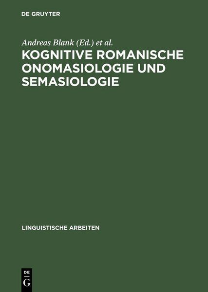 Produktbild: Kognitive romanische Onomasiologie und Semasiologie