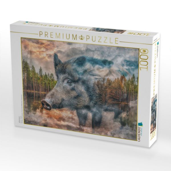 Produktbild: CALVENDO Puzzle Wildschwein | 1000 Teile Lege-Gr&ouml;&szlig;e 64x48cm Foto-Puzzle f&uuml;r gl&uuml;ckliche Stunden