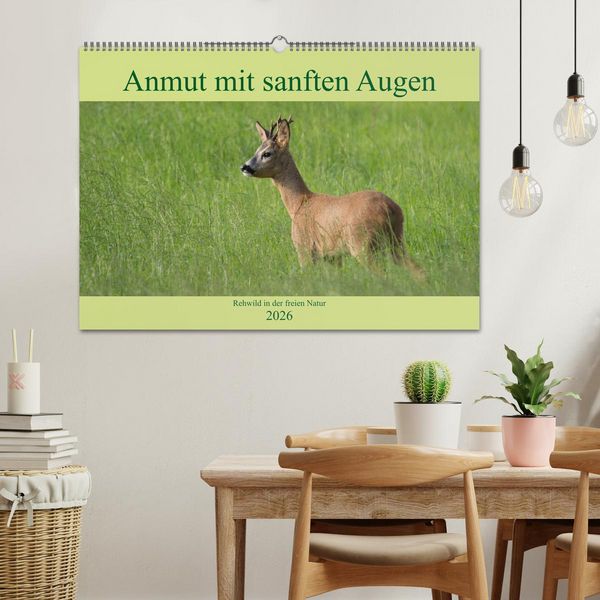 Produktbild: Anmut mit sanften Augen - Rehwild in der freien Natur (Wandkalender 2026 DIN A2 quer), CALVENDO Monatskalender