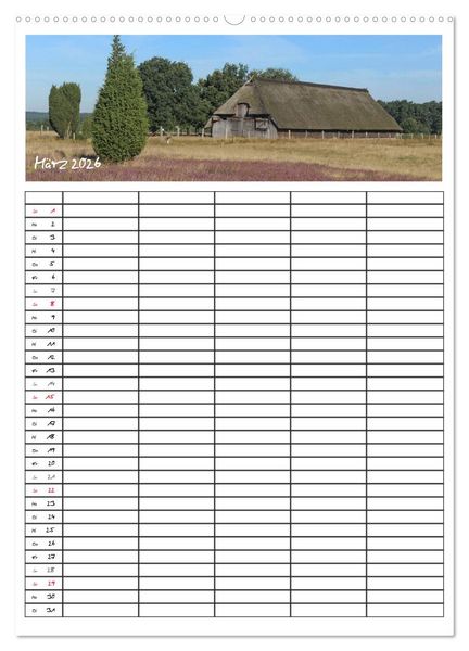 Produktbild: L&uuml;neburger Heide - Faszinierend sch&ouml;n (hochwertiger Premium Wandkalender 2026 DIN A2 hoch), Kunstdruck in Hochglanz