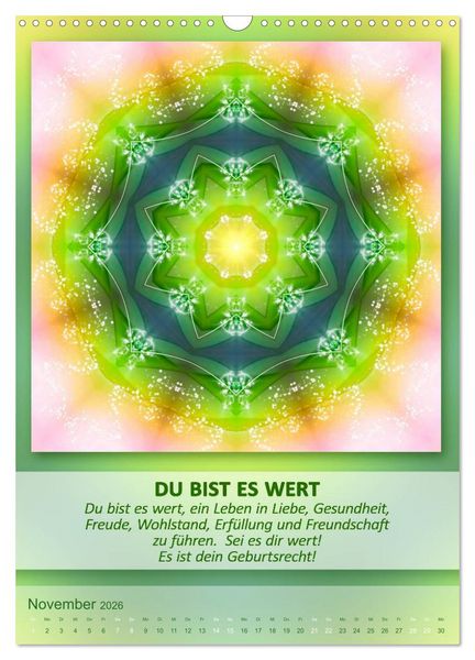 Produktbild: Light Energy Mandalas - Kalender - Vol. 1 (Wandkalender 2026 DIN A3 hoch), CALVENDO Monatskalender