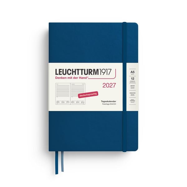 Produktbild: Tageskalender Medium (A5) 2027, Indigo, Deutsch