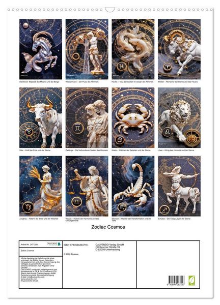 Produktbild: Zodiac Cosmos (Wandkalender 2027 DIN A2 hoch), CALVENDO Monatskalender