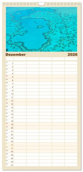 Produktbild: Familienplaner 2026 - Erlebe mit mir das unvergleichliche Australien mit 5 Spalten (Wandkalender, 21 x 45 cm) CALVENDO