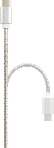 Produktbild: Renkforce USB-Kabel USB 2.0 USB-A Stecker, USB-C&reg; Stecker 0.50 m Silber Kabelmantel aus rostfreiem Stahl RF-4888674