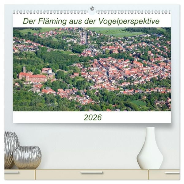 Produktbild: Der Fl&auml;ming aus der Vogelperspektive (hochwertiger Premium Wandkalender 2026 DIN A2 quer), Kunstdruck in Hochglanz