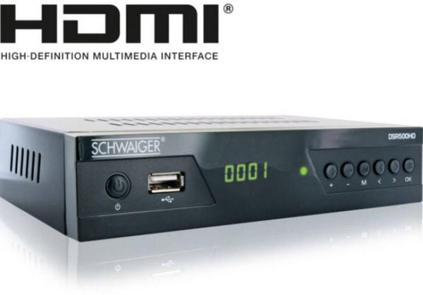 Produktbild: Schwaiger DSR500HD HD-SAT-Receiver Front-USB Anzahl Tuner: 1