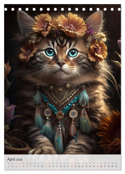 Produktbild: Boho Katzenbabys (Tischkalender 2026 DIN A5 hoch), CALVENDO Monatskalender
