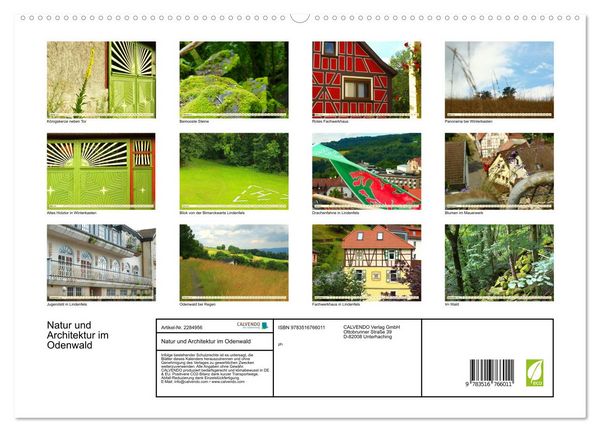 Produktbild: Natur und Architektur im Odenwald (hochwertiger Premium Wandkalender 2027 DIN A2 quer), Kunstdruck in Hochglanz