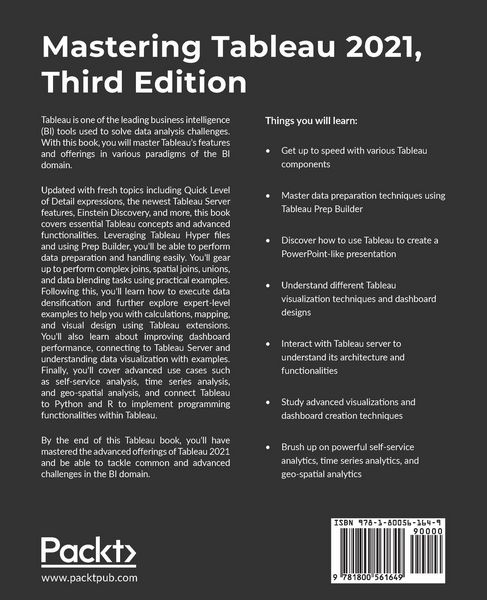Produktbild: Mastering Tableau 2021- Third Edition