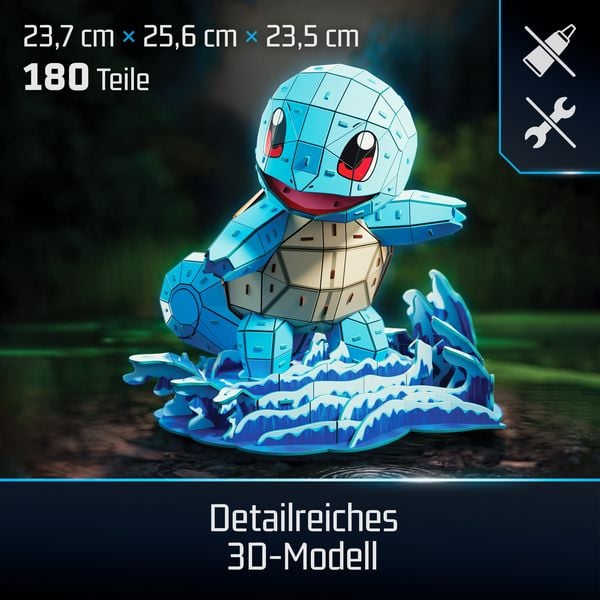 Produktbild: 4D Build - Pok&eacute;mon Schiggy - detailreiches 3D-Puzzle