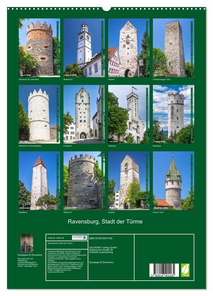 Produktbild: Ravensburg, Stadt der T&uuml;rme (hochwertiger Premium Wandkalender 2026 DIN A2 hoch), Kunstdruck in Hochglanz