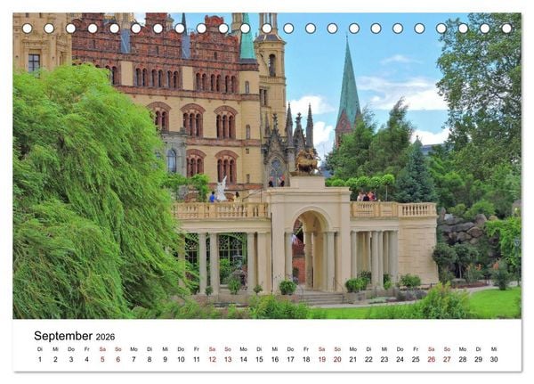 Produktbild: Schwerin - Landeshauptstadt von Mecklenburg-Vorpommern (Tischkalender 2026 DIN A5 quer), CALVENDO Monatskalender