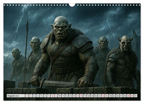 Produktbild: Erbe der Orks. Feuer und Schatten (Wandkalender 2026 DIN A3 quer), CALVENDO Monatskalender