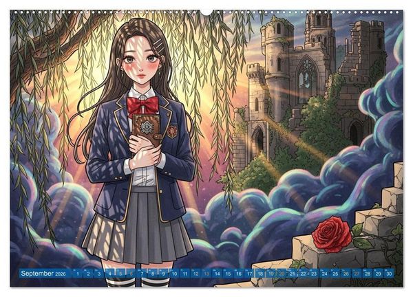 Produktbild: Shōnen-Abenteuer und Shōjo-Romantik - Ein Manga-Kalender f&uuml;r Herz und Seele (Wandkalender 2026 DIN A2 quer), CALVENDO Monatskalender