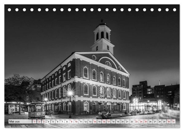 Produktbild: BOSTON Monochrome Stadtansichten (Tischkalender 2026 DIN A5 quer), CALVENDO Monatskalender