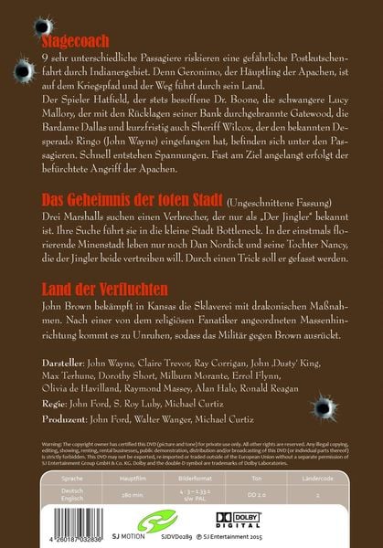 Produktbild: JOHN WAYNE - Stagecoach (+ Land der Verfluchten, + Das Geheimnis der toten Stadt)
