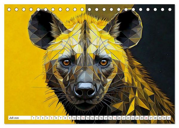 Produktbild: Low Poly Wildlife (Tischkalender 2026 DIN A5 quer), CALVENDO Monatskalender
