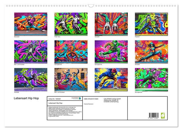 Produktbild: Lebensart Hip Hop (Wandkalender 2026 DIN A2 quer), CALVENDO Monatskalender