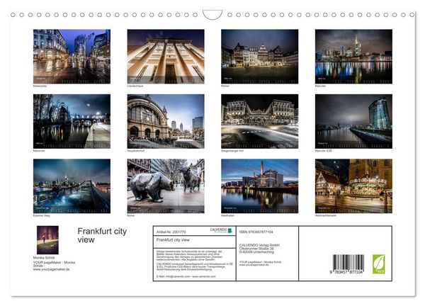 Produktbild: Frankfurt city view (Wandkalender 2026 DIN A3 quer), CALVENDO Monatskalender