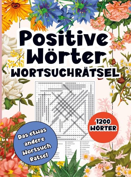Produktbild: Wortsuchr&auml;tsel Positive W&ouml;rter- 1200 W&ouml;rter, A4
