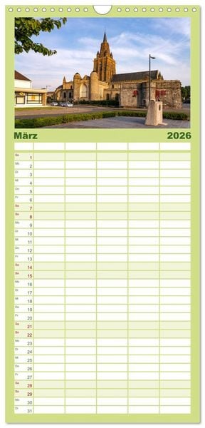 Produktbild: Familienplaner 2026 - Frankreich - Calais und die Opalk&uuml;ste mit 5 Spalten (Wandkalender, 21 x 45 cm) CALVENDO