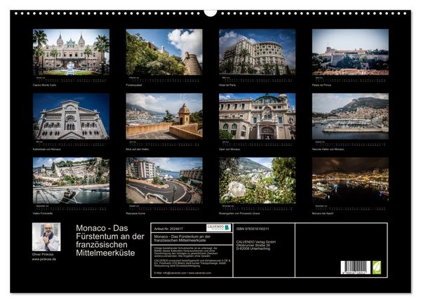 Produktbild: Monaco - Das F&uuml;rstentum an der franz&ouml;sischen Mittelmeerk&uuml;ste (Wandkalender 2026 DIN A2 quer), CALVENDO Monatskalender