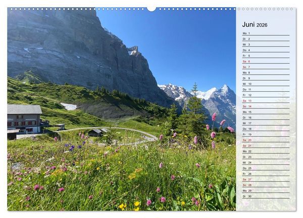 Produktbild: Alpenauszeit - Schweizer Bergsommermomente f&uuml;r die Seele (hochwertiger Premium Wandkalender 2026 DIN A2 quer), Kunstdruck in Hochglanz