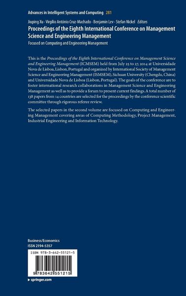 Produktbild: Proceedings of the Eighth International Conference on Management Science and Engineering Management