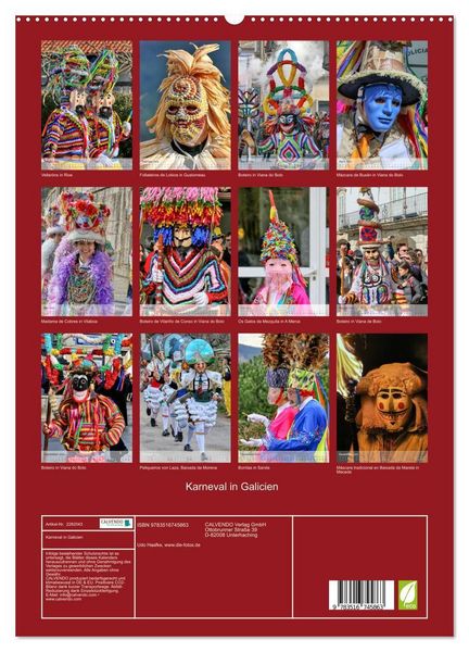 Produktbild: Karneval in Galicien (hochwertiger Premium Wandkalender 2026 DIN A2 hoch), Kunstdruck in Hochglanz