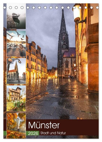 Münster - Stadt und Natur (Tischkalender 2026 DIN A5 hoch), CALVENDO Monatskalender