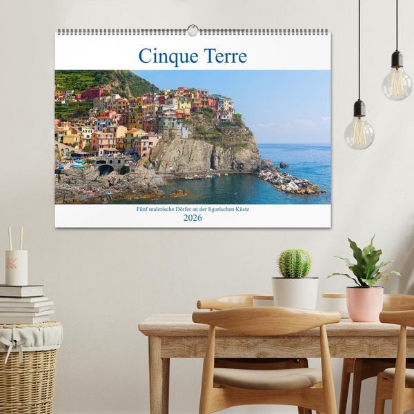 Produktbild: Cinque Terre - F&uuml;nf malerische D&ouml;rfer an der ligurischen K&uuml;ste (Wandkalender 2026 DIN A2 quer), CALVENDO Monatskalender