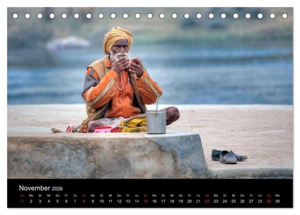 Produktbild: Indiens Gesichter (Tischkalender 2026 DIN A5 quer), CALVENDO Monatskalender