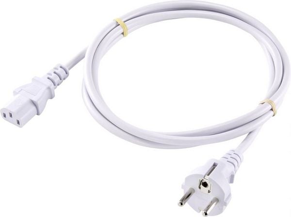 Produktbild: Sygonix SY-5043494 Kaltger&auml;te Anschlusskabel Wei&szlig; 2.00m