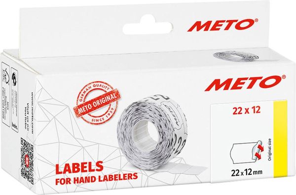 METO Preis-Etiketten 9506154 Wiederablösbar Etiketten-Breite: 22 mm Etiketten-Höhe: 12 mm Weiß 1 St.