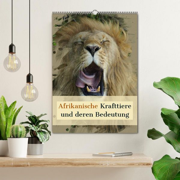 Produktbild: Afrikanische Krafttiere und deren Bedeutung (Wandkalender 2026 DIN A2 hoch), CALVENDO Monatskalender