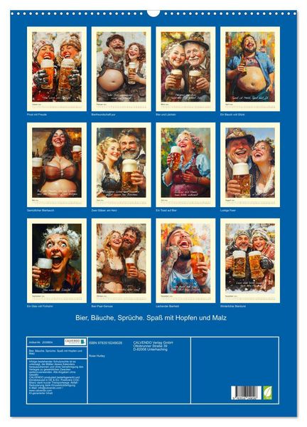 Produktbild: Bier, B&auml;uche, Spr&uuml;che. Spa&szlig; mit Hopfen und Malz (Wandkalender 2026 DIN A2 hoch), CALVENDO Monatskalender