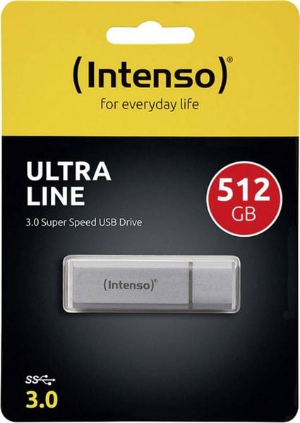 Produktbild: Intenso USB 3.2 Gen 1x1 Stick Ultra Line, 512 GB, silber