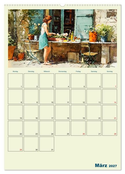 Produktbild: Frauen im Garten. Poesie im Aquarell-Stil (Wandkalender 2027 DIN A2 hoch), CALVENDO Monatskalender