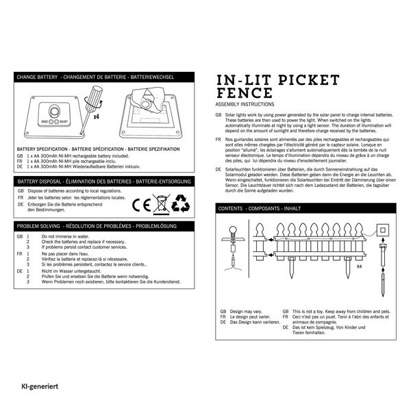 Produktbild: HTI-Living HTI-Living Beeteinfassung L&auml;nge 360 cm Zaun Grau