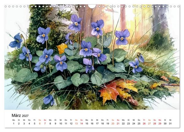Produktbild: Wildblumen zwischen Moos und Farn (Wandkalender 2027 DIN A3 quer), CALVENDO Monatskalender